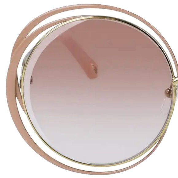 NEW Chloé Carlina 59mm Round Gradient Overlapping Infinity Ring Frame Sunglasses - Picture 2 of 8